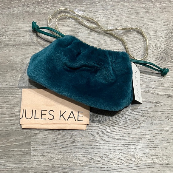 Jules Kae Handbags - Jules Kae Teal Faux Fur Women Bag